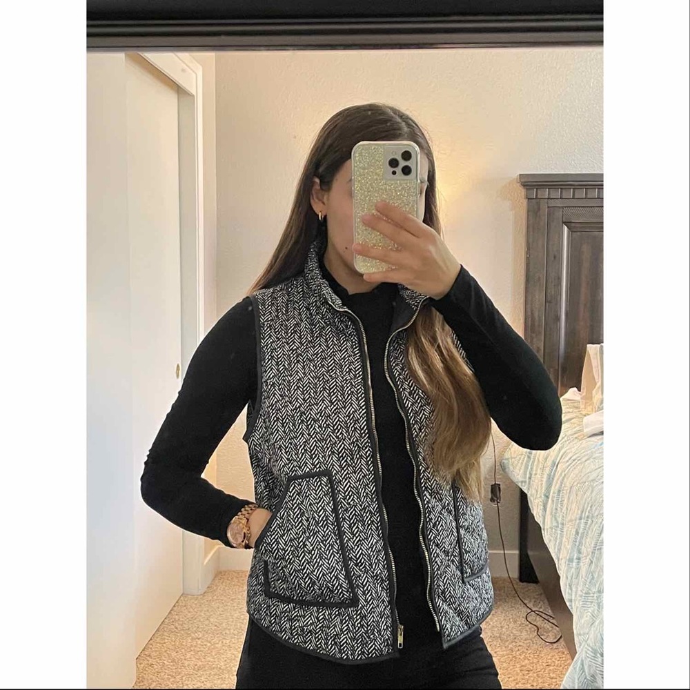 Black and white vest